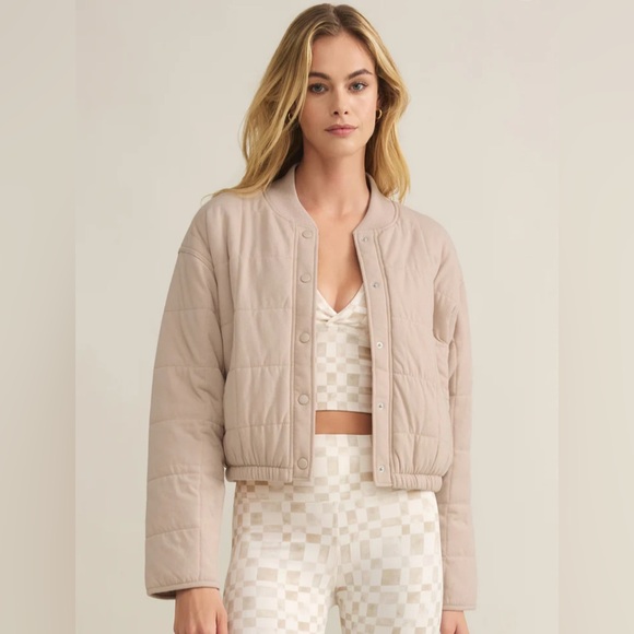 Z Supply•Active LA Jolla Quilted Jacket Mushroom•Size XS•NWT - Picture 1 of 3